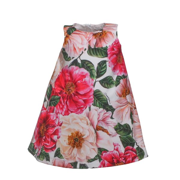 Dolce & Gabbana - MULTICOLORED FLORAL DRESS FOR GIRLS AND BABY GIRLS