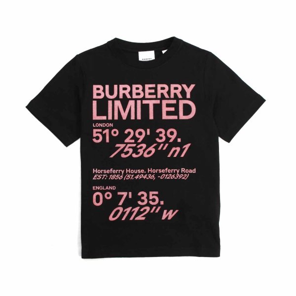 Burberry - T-shirt in cotone stampa coordinate