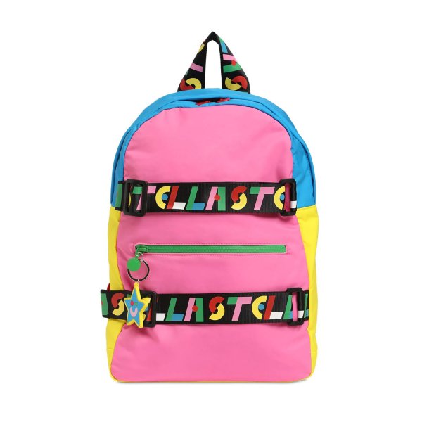 Stella Mccartney - PINK AND MULTICOLOR BACKPACK FOR GIRLS AND TEENAGER