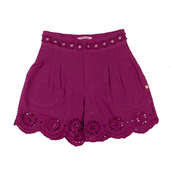 Scotch & Soda - BLACK CHERRY SHORTS WITH SANGALLO EMBROIDERY FOR TEEN GIRLS