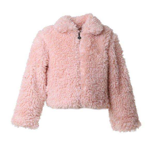 Stella Mccartney - Short pink Borg jacket for girls and teens
