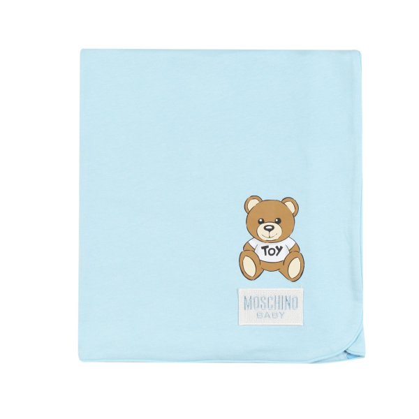 Moschino - Coperta Teddy Bear celeste per neonato