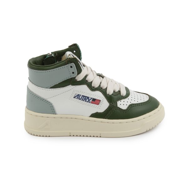 Autry - WHITE, GREEN AND LIGHT BLUE MEDALIST MID SNEAKERS FOR KIDS