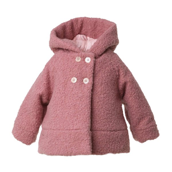La Stupenderia - Antique pink La Stupenderia teddy coat for Baby Girls