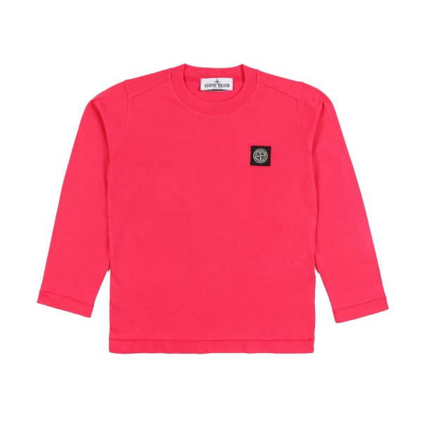 Stone Island - Long fuchsia T-shirt with Compass patch