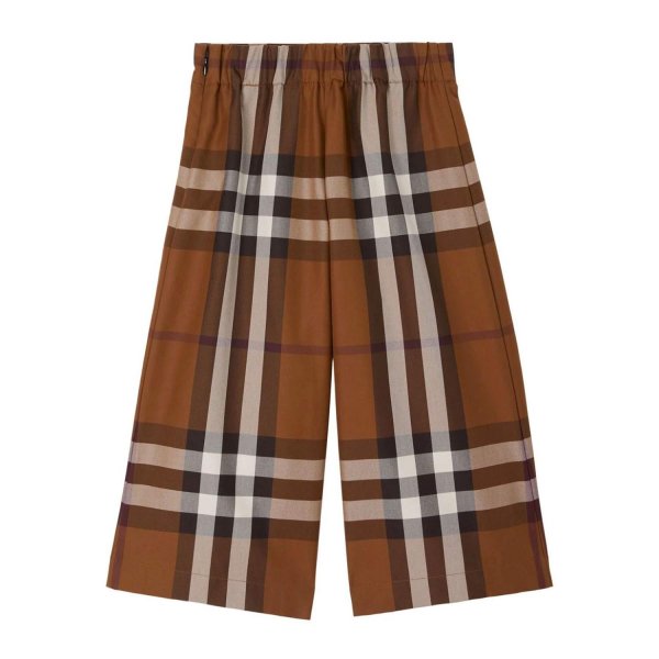 Burberry - Brown checked cotton trousers