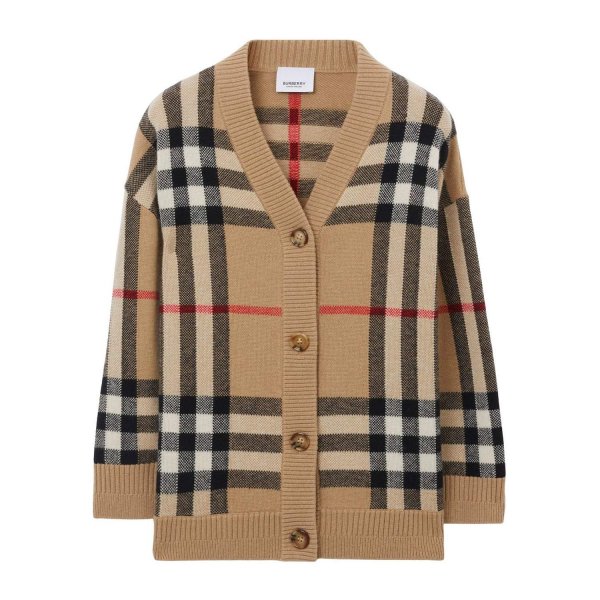 Burberry - Cardigan in cashmere e lana Check