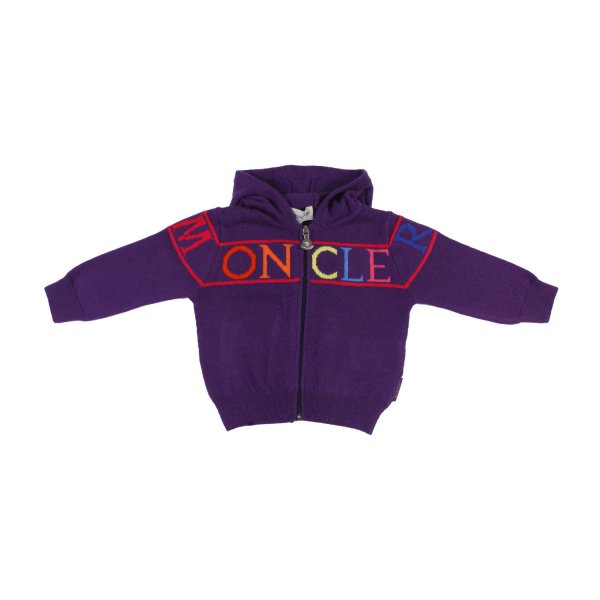 Moncler - Purple hooded cardigan for Baby Girls