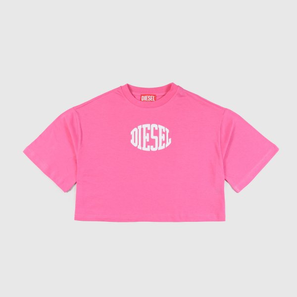 Diesel - t-shirt rosa crop bambina