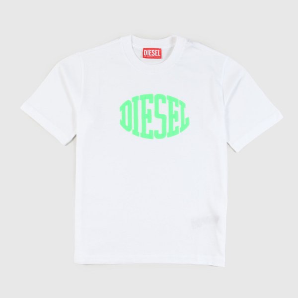 Diesel - t-shirt con logo bianca bambino