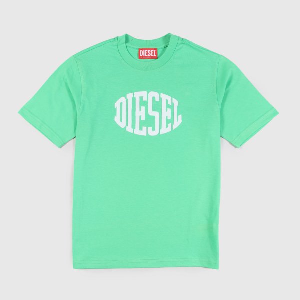 Diesel - t-shirt verde con logo bambino