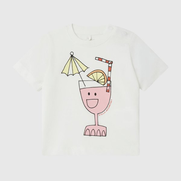 Stella Mccartney - White Baby T-Shirt With Playful Print