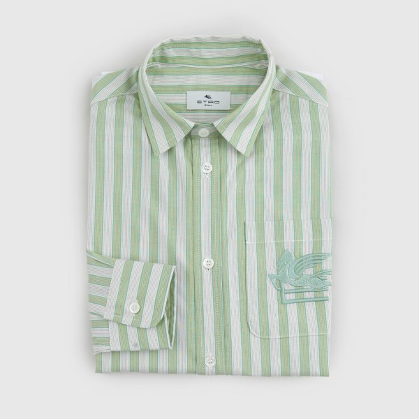 Etro - Pegaso Green Striped Shirt
