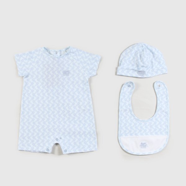 Etro - set body, cappellino e bavaglino neonato