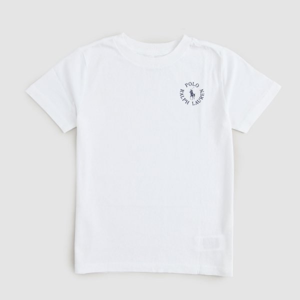 Ralph Lauren - t-shirt bianca e blu ragazzo e bambino