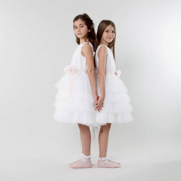 Mimilú - White Dress With Pink Belt