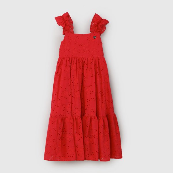 Monnalisa - vestito rosso in pizzo bambina e ragazza