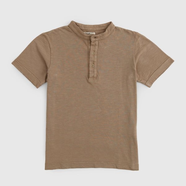 Nupkeet - Brown sweater with mandarin collar for children and teenagers