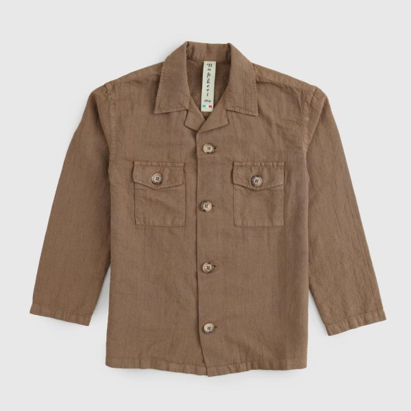 Nupkeet - Brown Linen Shirt for Boy