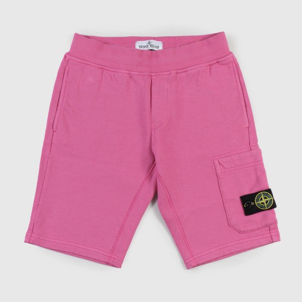 Stone Island - Pink Bermuda shorts with contrasting patches