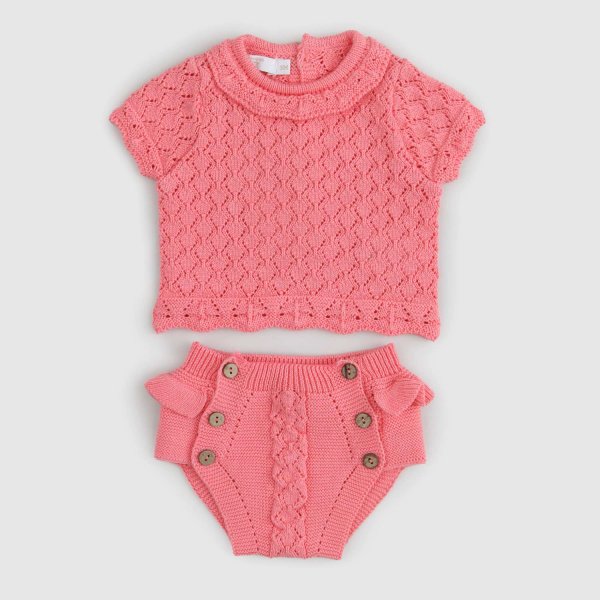 Pecesa - completino rosa maglia e mutanda neonata