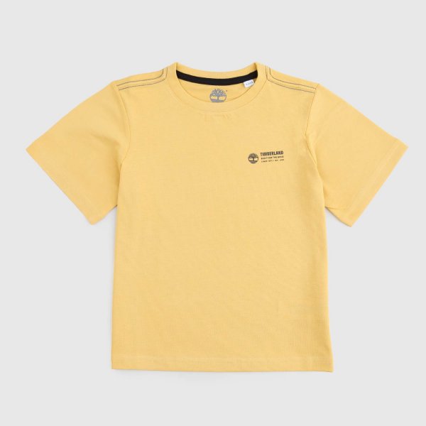 Timberland - maglia gialla con stampe nere bambino e ragazzo