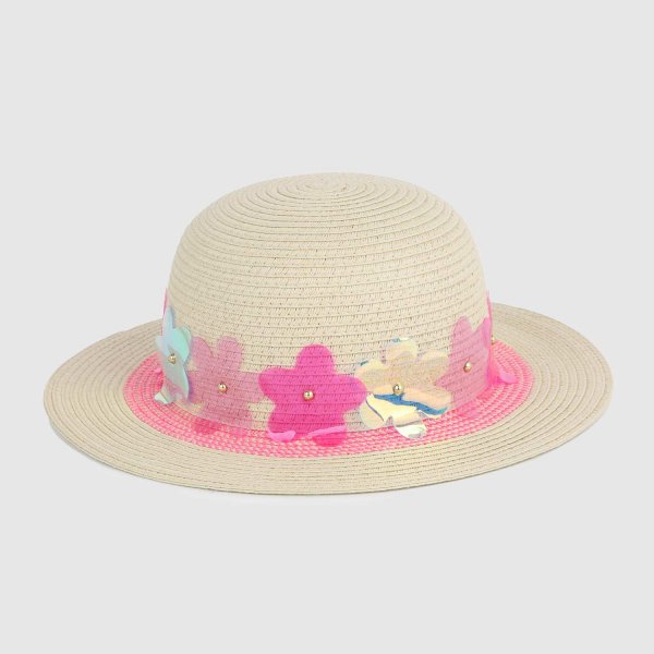 Billieblush - cappello di paglia con fiori bambina