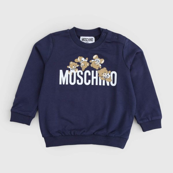 Moschino - Blue Teddy Bear Sweatshirt for Newborns and Toddlers
