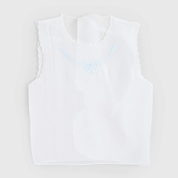 Coccode' - Cream shirt with light blue embroidery