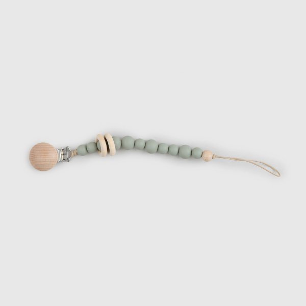 Illytrilly - Green Pacifier Holder With Silicone Beads