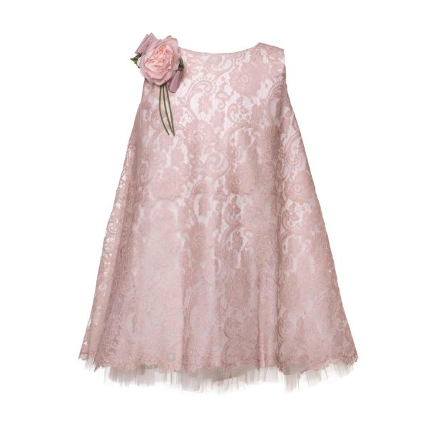 Raffaella - OLD ROSE LACE DRESS FOR GIRLS