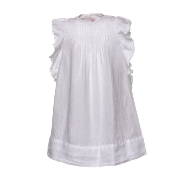 Il Gufo - WHITE LINEN DRESS FOR LITTLE GIRL