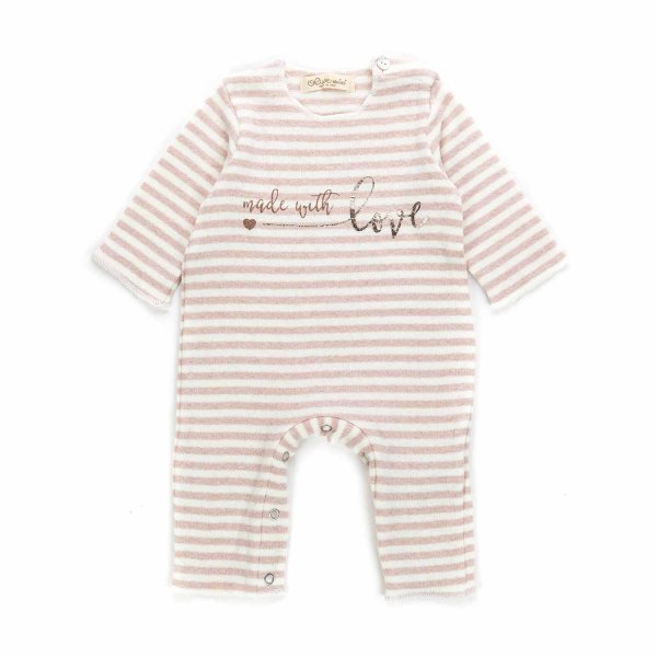 Olive - BABY GIRL PINK STRIPED ROMPERS