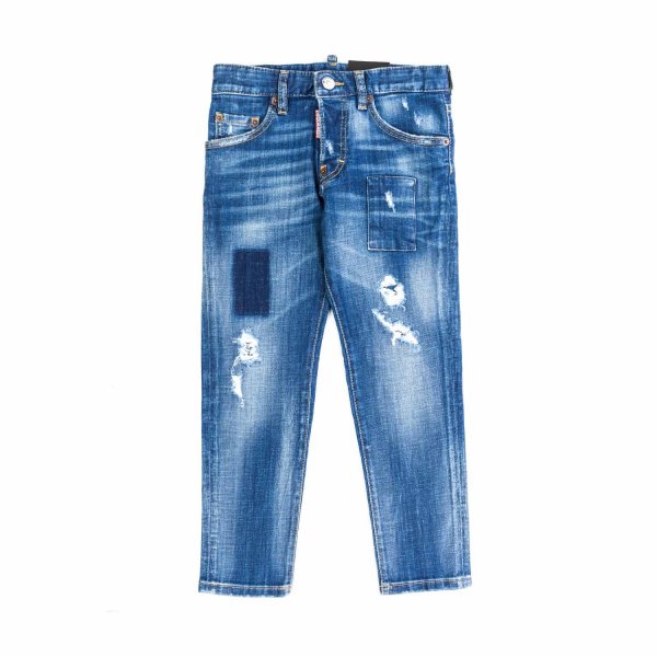 Dsquared2 - DISTRESSED DENIM JEANS FOR BOY