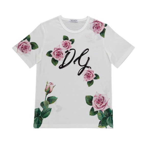 Dolce & Gabbana - TROPICAL ROSE T-SHIRT FOR GIRL