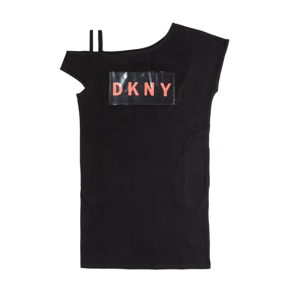 Dkny - ONE-SHOULDER BLACK DRESS FOR GIRL