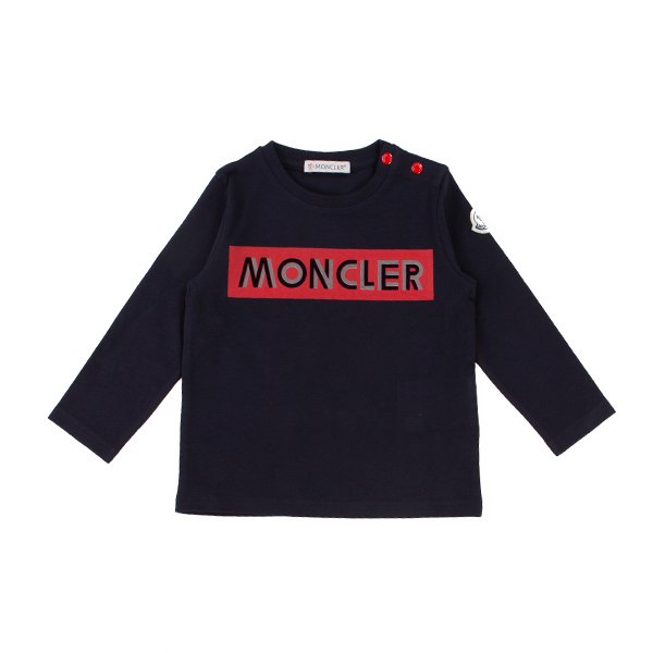 Moncler - LONG SLEEVE BLUE T-SHIRT FOR BABY