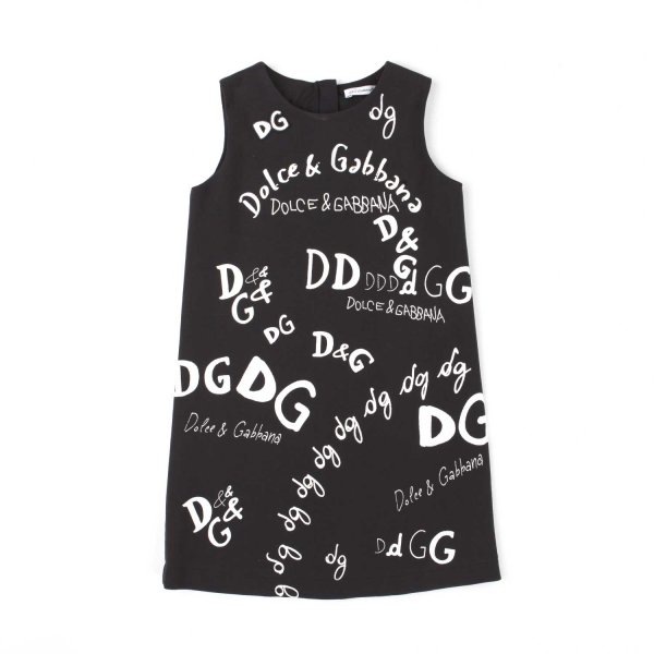 Dolce & Gabbana - LOGO BLACK DRESS FOR GIRL