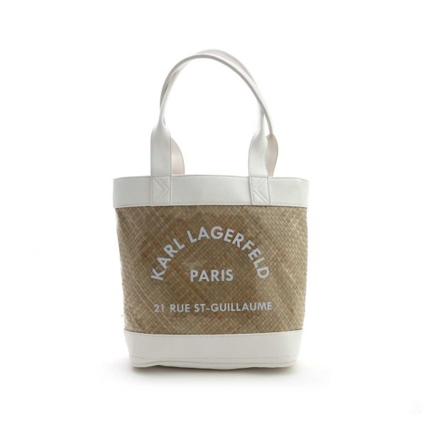 Karl Lagerfeld - WHITE AND BEIGE GIRL SHOPPING BAG