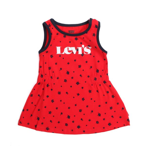Levi's - BABY RED GIRL DRESS WITH BLUE FLOWERS