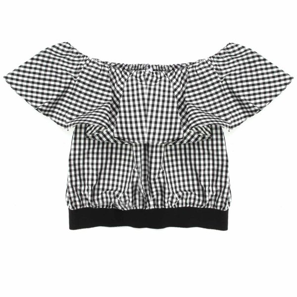 Elsy - BLACK AND WHITE CHECKED TOP FOR GIRLS AND TEEN