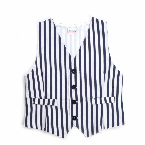 Officina51 - WHITE AND BLUE BABY VEST