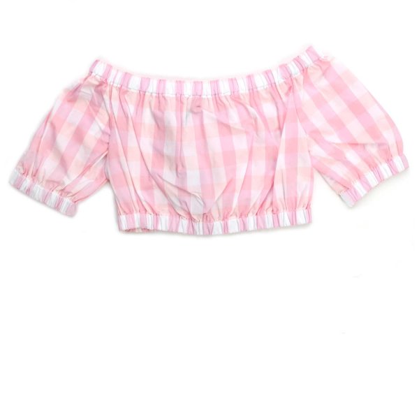 Piccolaludo - PINK CHECK TOP FOR GIRLS