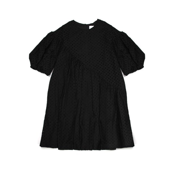 Unlabel - BLACK COTTON DRESS FOR GIRL 01