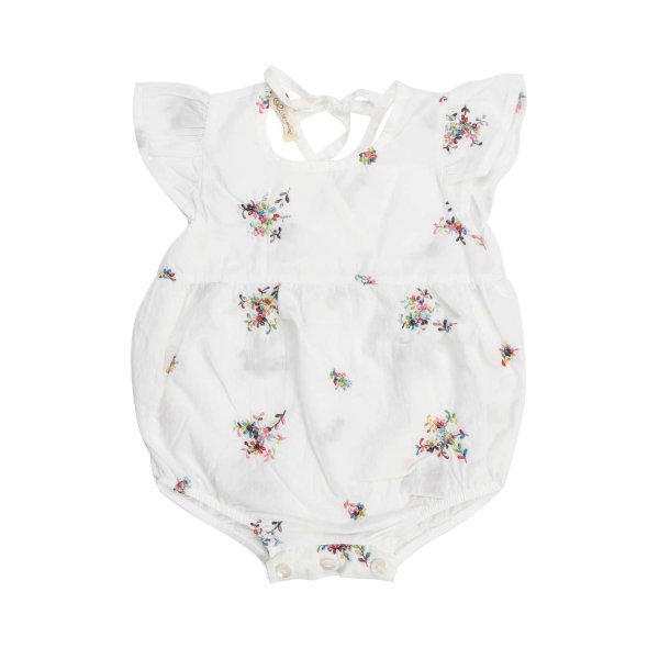 Olive - WHITE ROMPER WITH EMBROIDERY FOR BABY GIRL