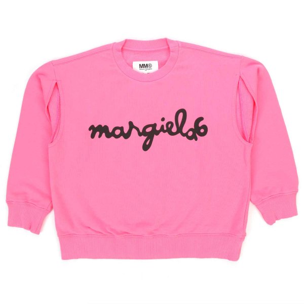 Mm6 Maison Margiela - GIRLS PINK SWEATSHIRT WITH LOGO