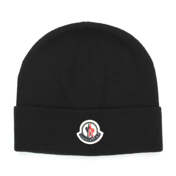 Moncler - UNISEX BLACK WOOL HAT
