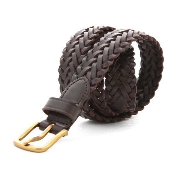 Ralph Lauren - BROWN BELT IN BRAIDED LEATHER FOR JR AND TEEN