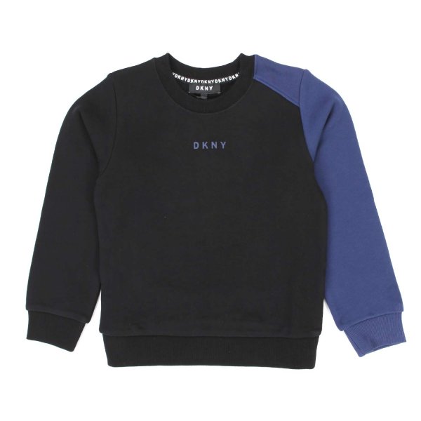 Dkny - BLACK AND BLUE SWEATSHIRT FOR GIRL