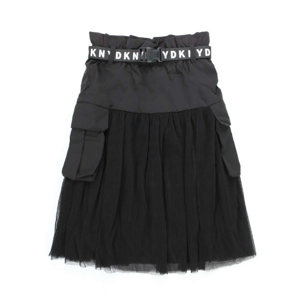 Dkny - BLACK SKIRT WITH LOGOS FOR GIRLS AND TEENAGERS